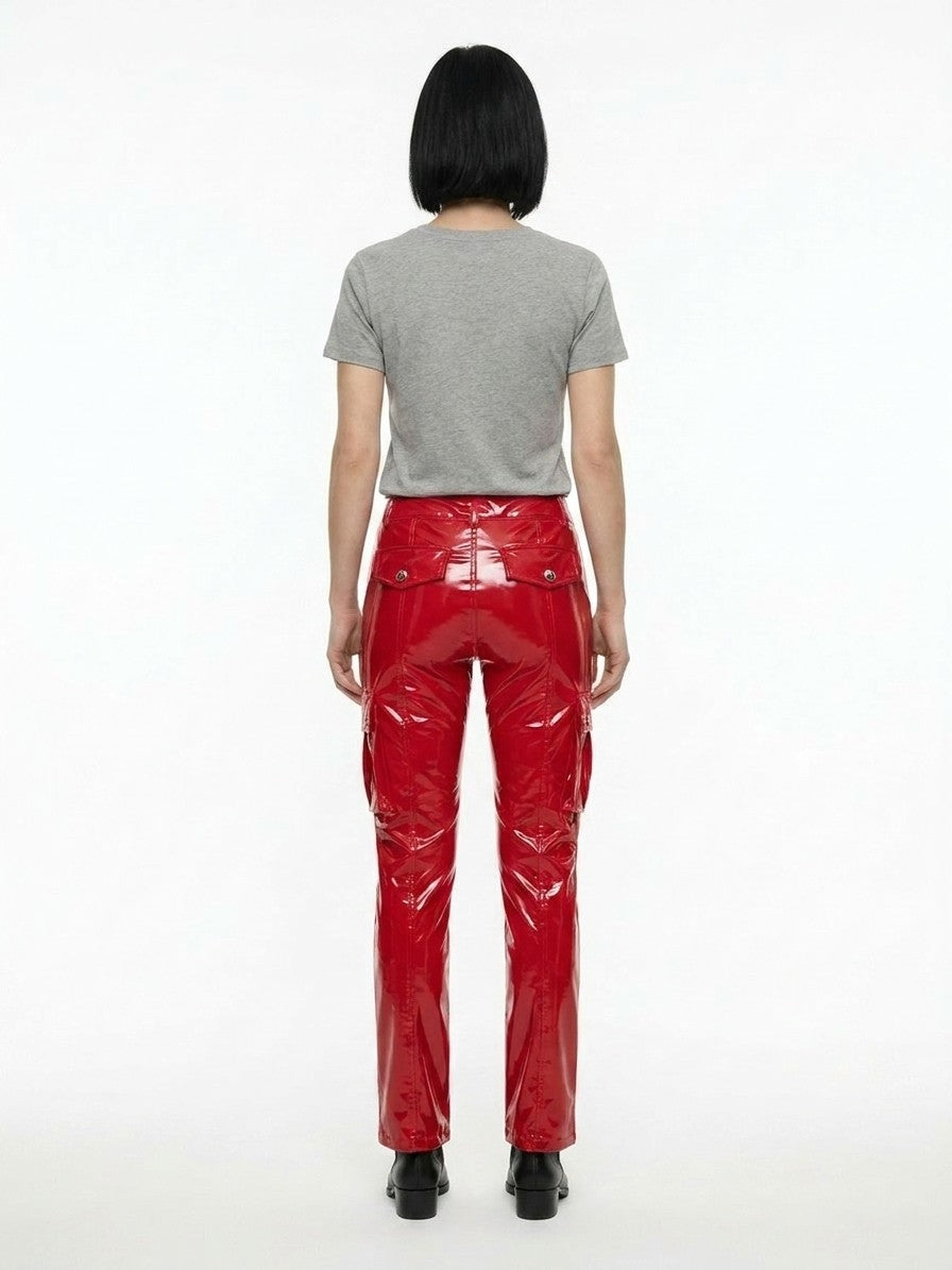 Dolce & Gabbana Red Elastane Cargo Pants