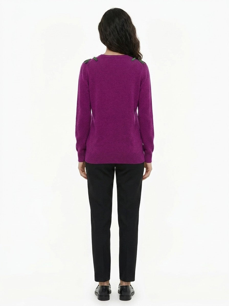 Dolce & Gabbana Purple Cashmere Sweater