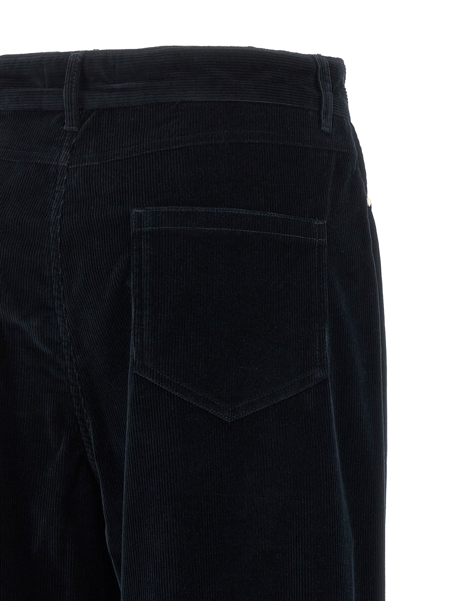 Max Mara Blue Cotton Casual Pants