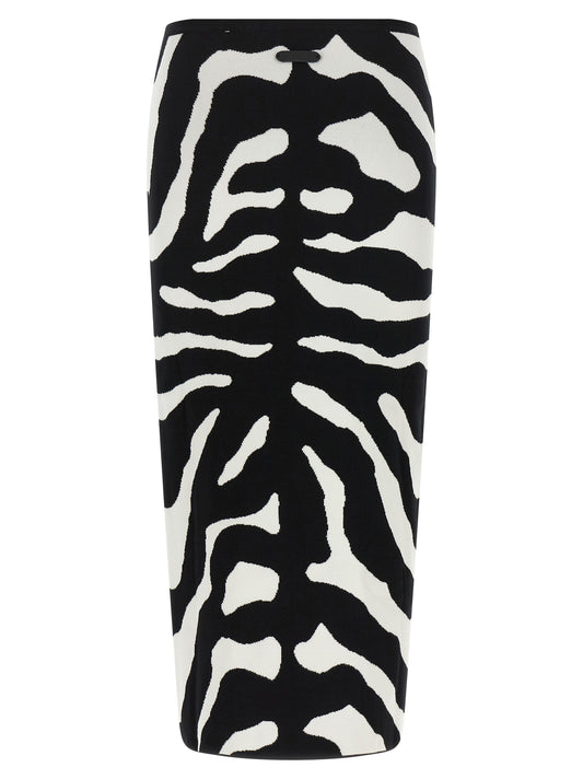 Moschino Bicolor Viscose Midi Skirt