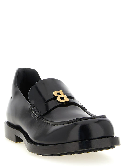 Balenciaga Black Calfskin Slip-On Loafers