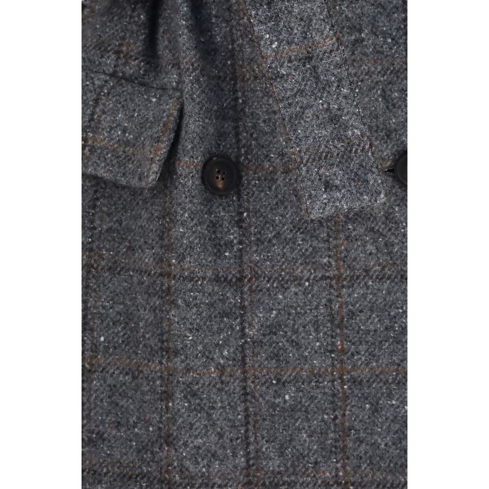 Brunello Cucinelli Gray Alpaca Vicugna Pacos Coat
