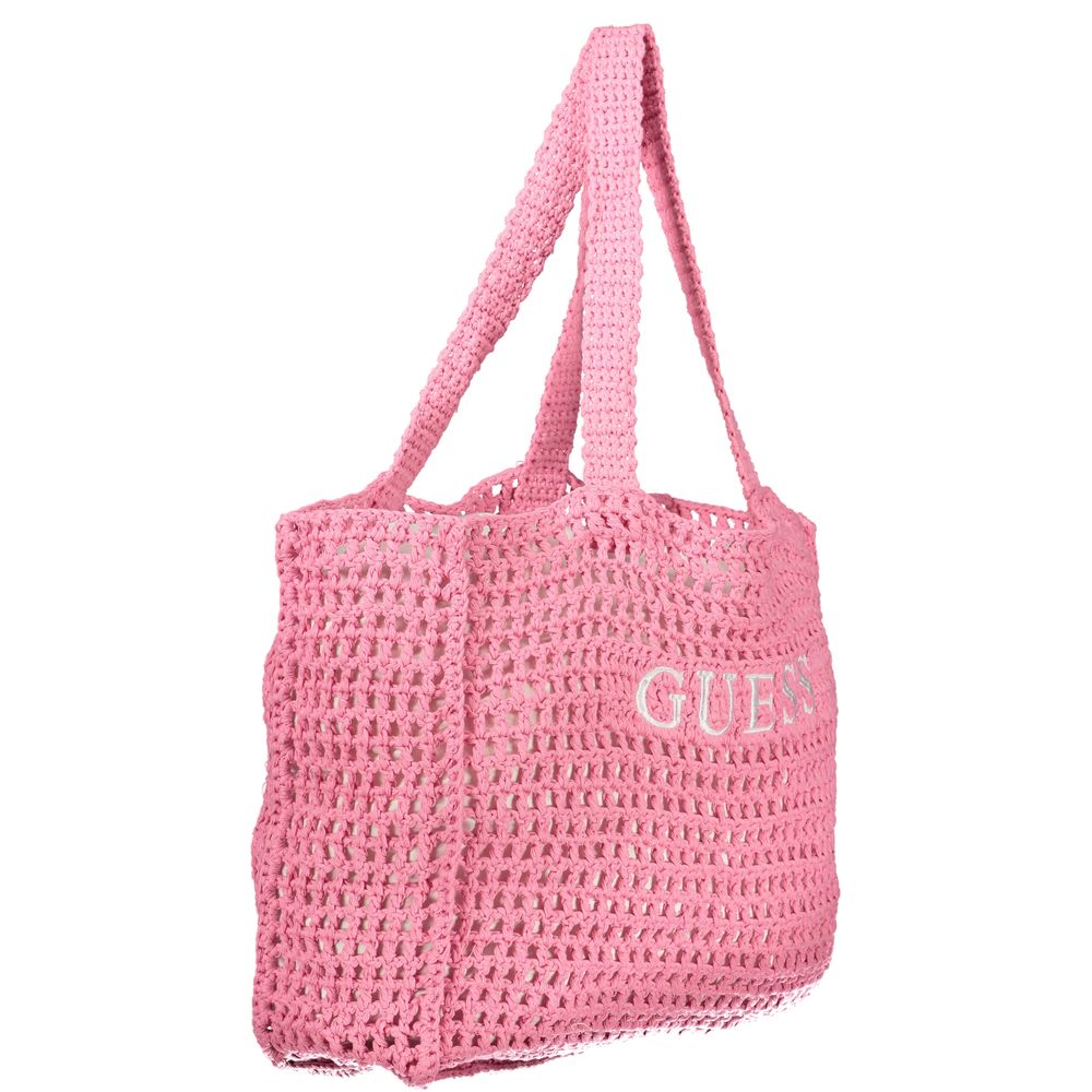 Guess Jeans Pink Cotton Women's Shoulder Bag