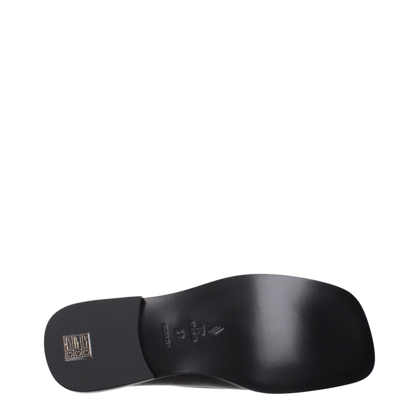 The Attico Black Leather Slip-On Loafers