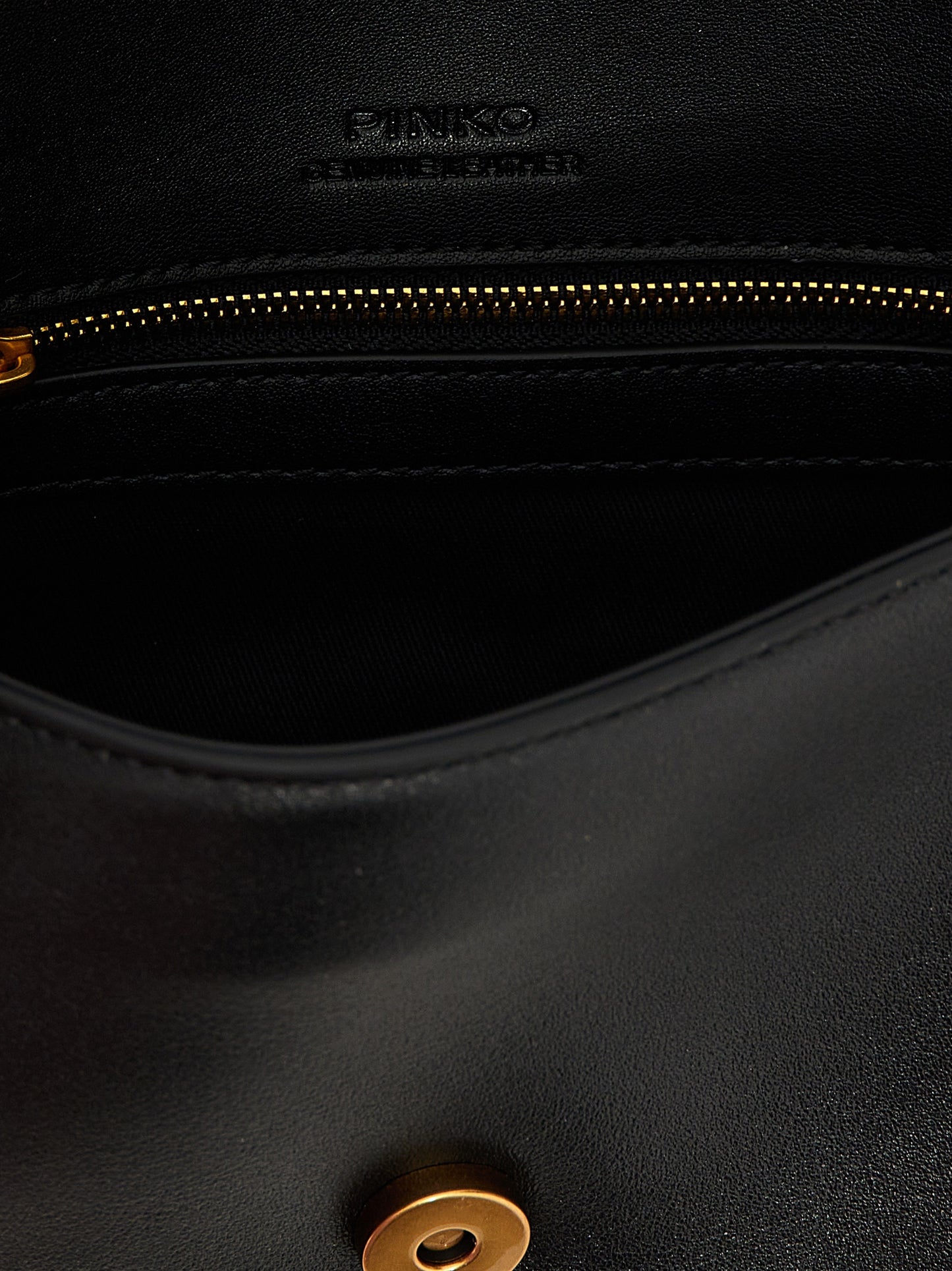 PINKO Black Calfskin Shoulder Bag