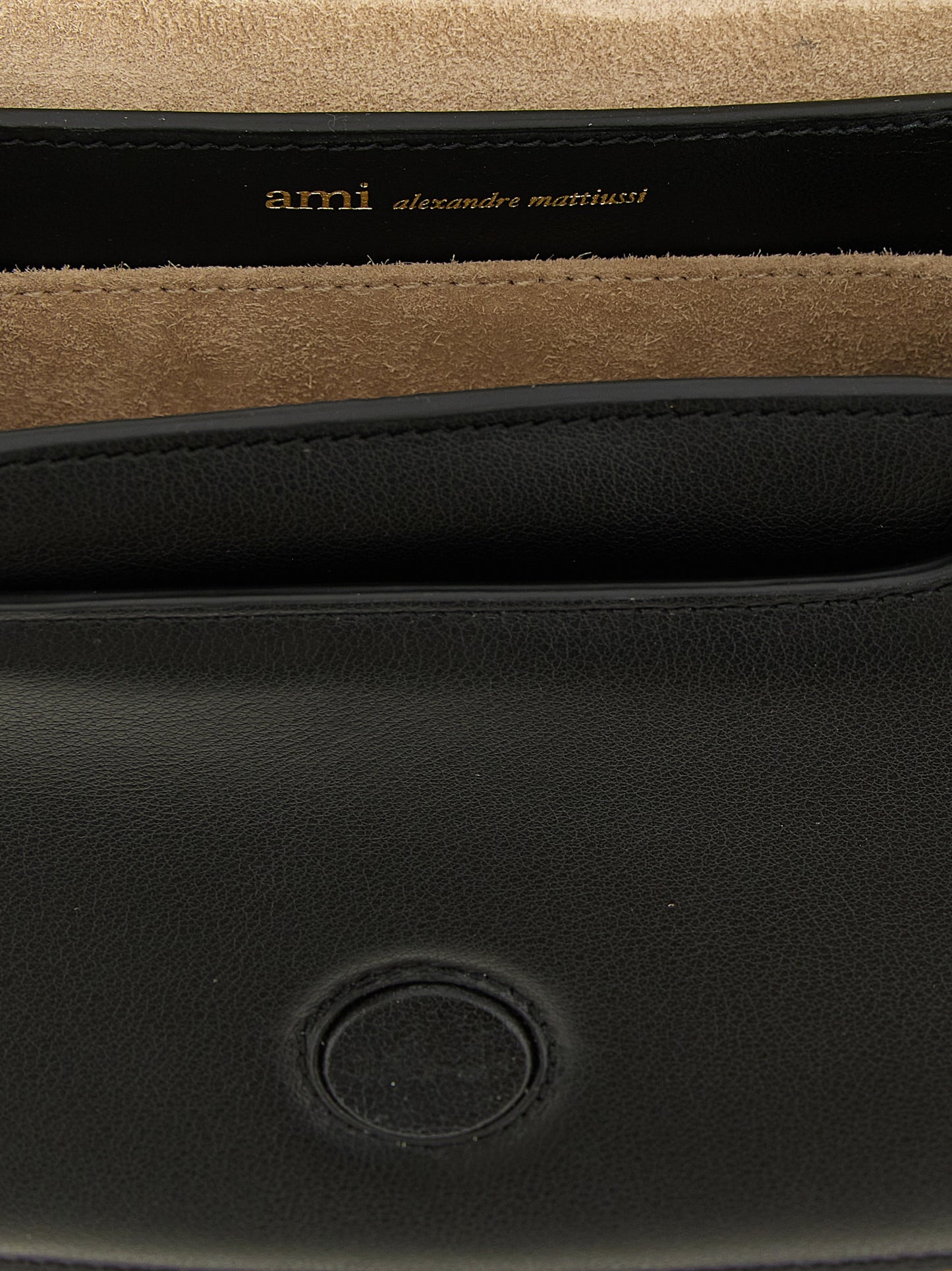 Ami Paris Black Cowhide Crossbody Bag