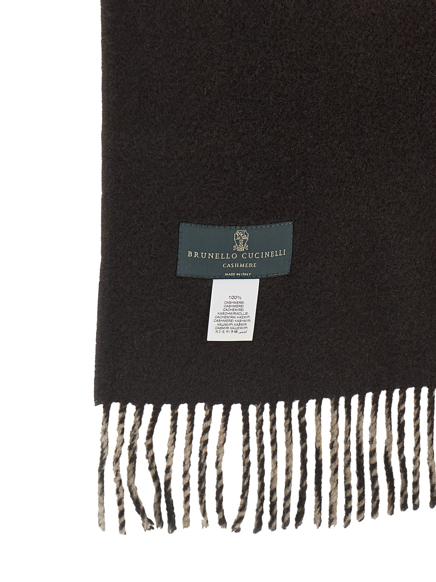 Brunello Cucinelli Brown Cashmere Scarf