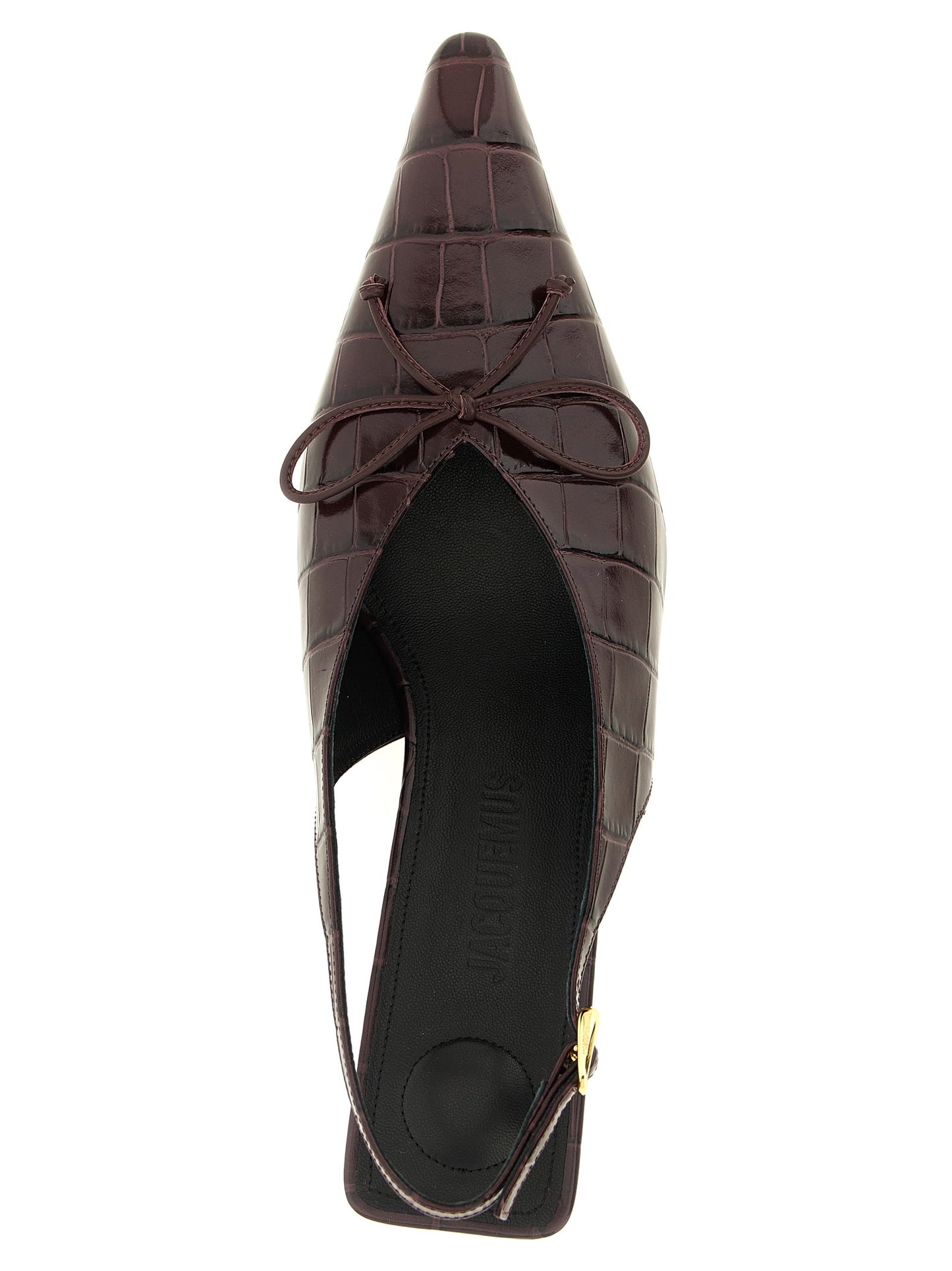 Jacquemus Bordeaux Calfskin Mid Heel Pumps