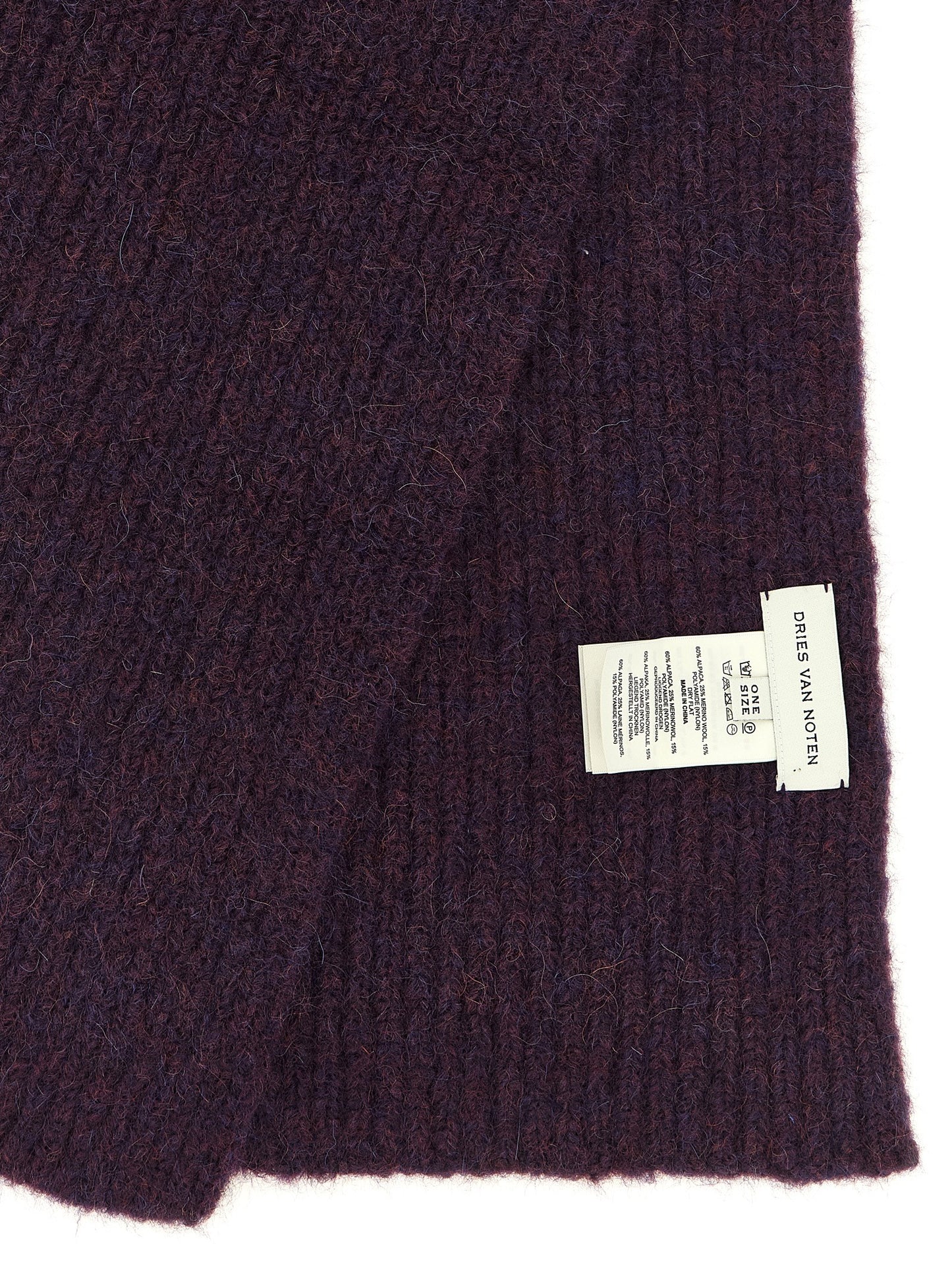 Dries Van Noten Purple Wool Foulard