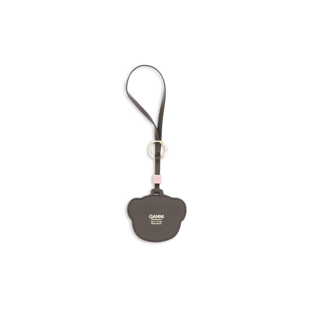 Ganni Beige Recycled Leather Keychain