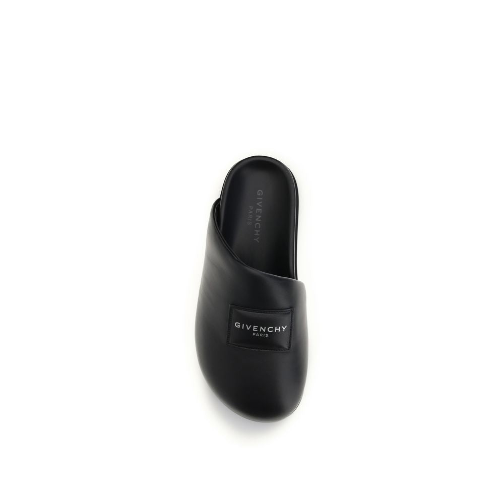 Givenchy Black Calf Leather Bos Taurus Mules