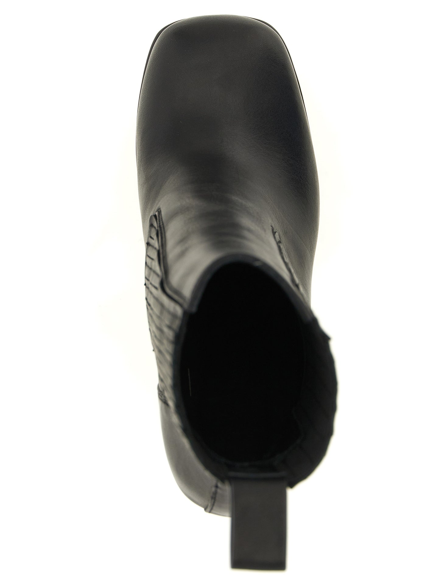 Rick Owens Black Calfskin Ankle Boots
