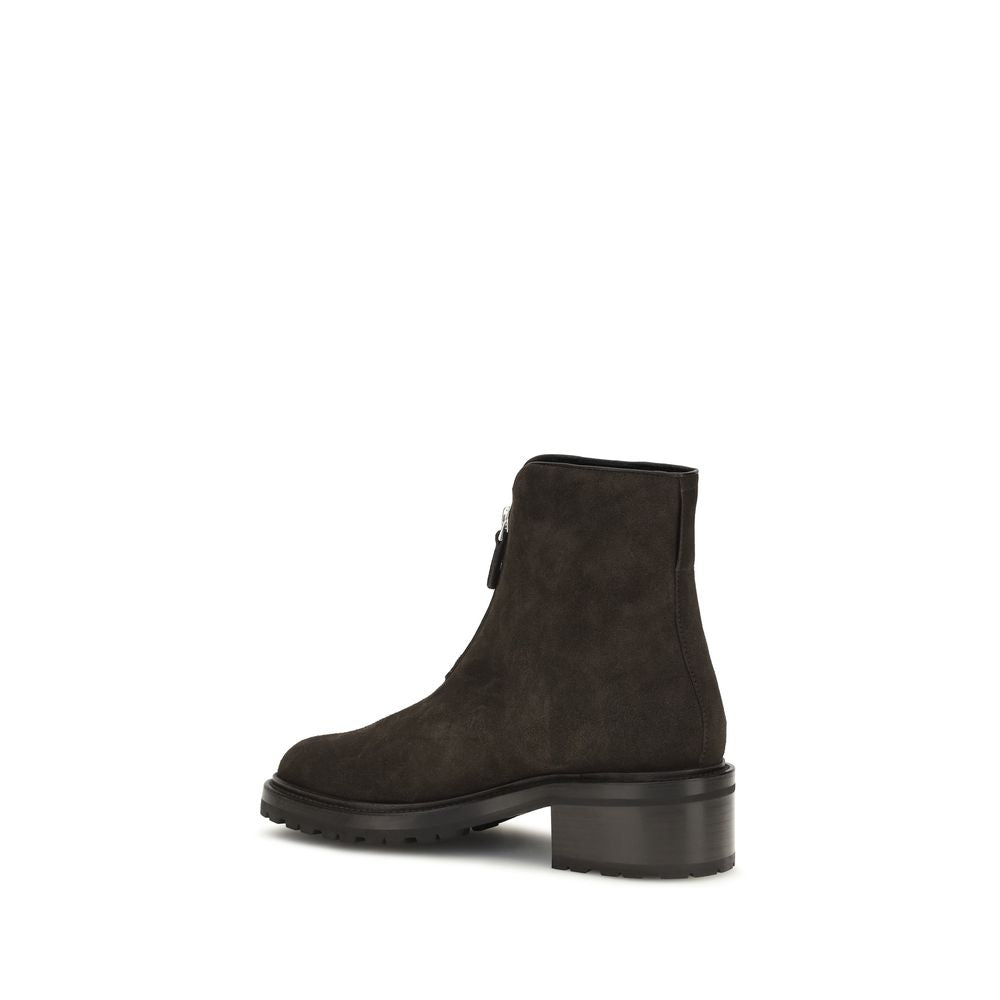 The Row Brown Suede Leather Ankle Boots