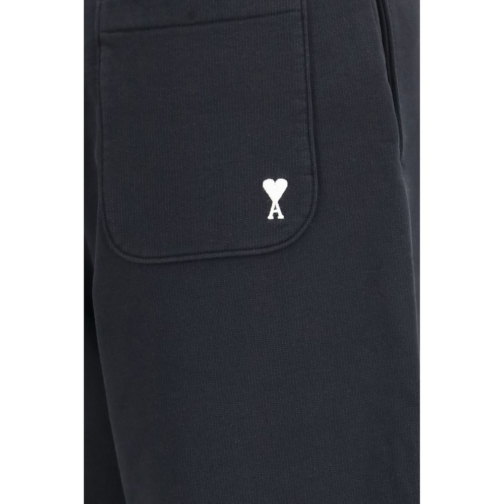 Ami Paris Black Alpaca Vicugna Pacos Joggers (Workout Pants)