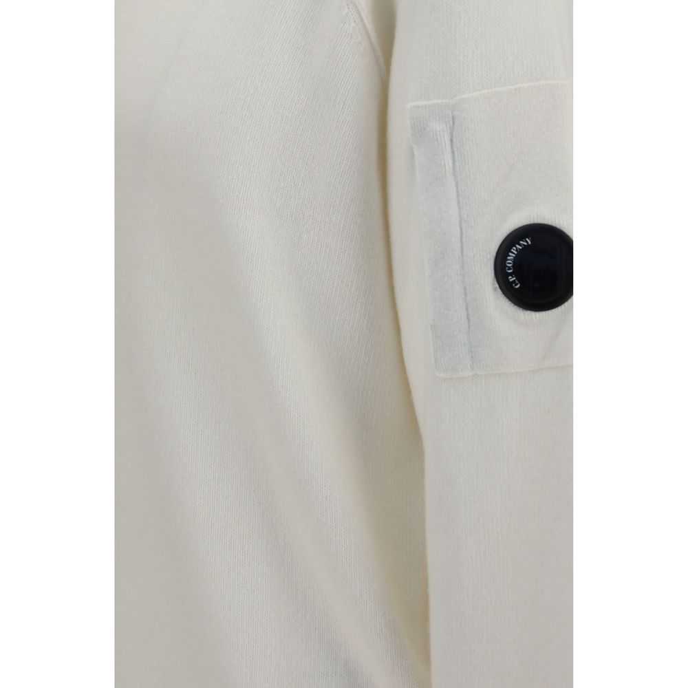 C.P. Company White Wool Oves Aries Sweatshirt