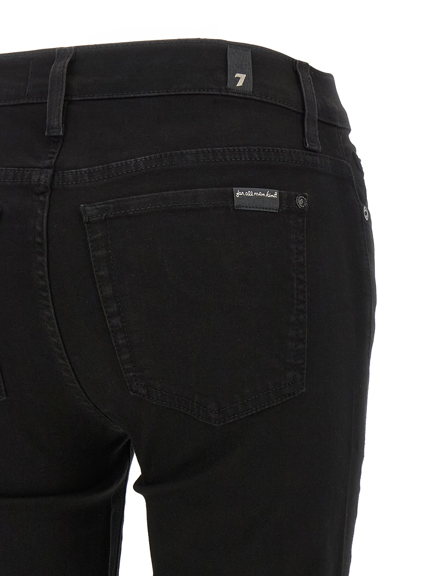 7 For All Mankind Black Cotton Skinny Jeans