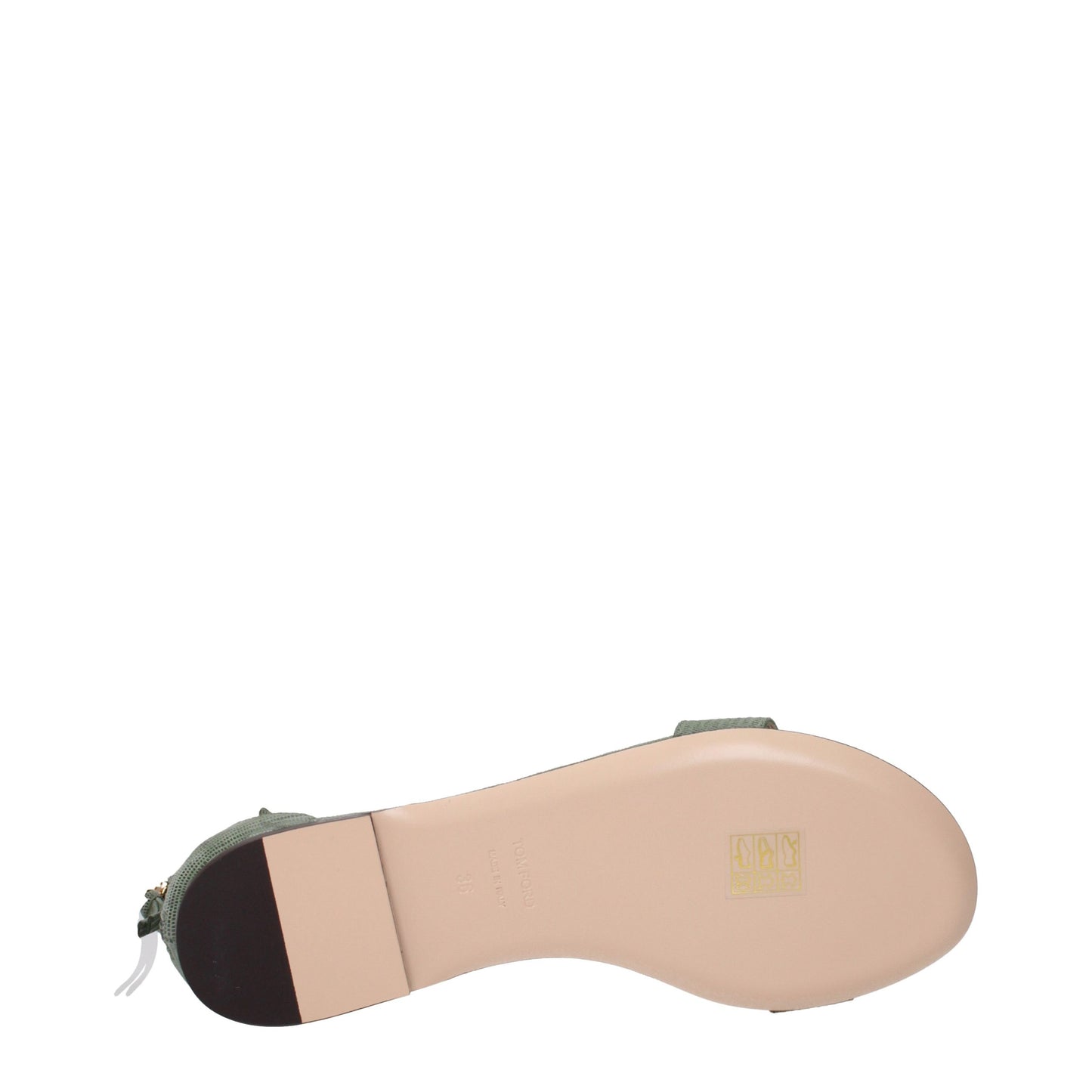 Tom Ford Green Leather Flat Sandals