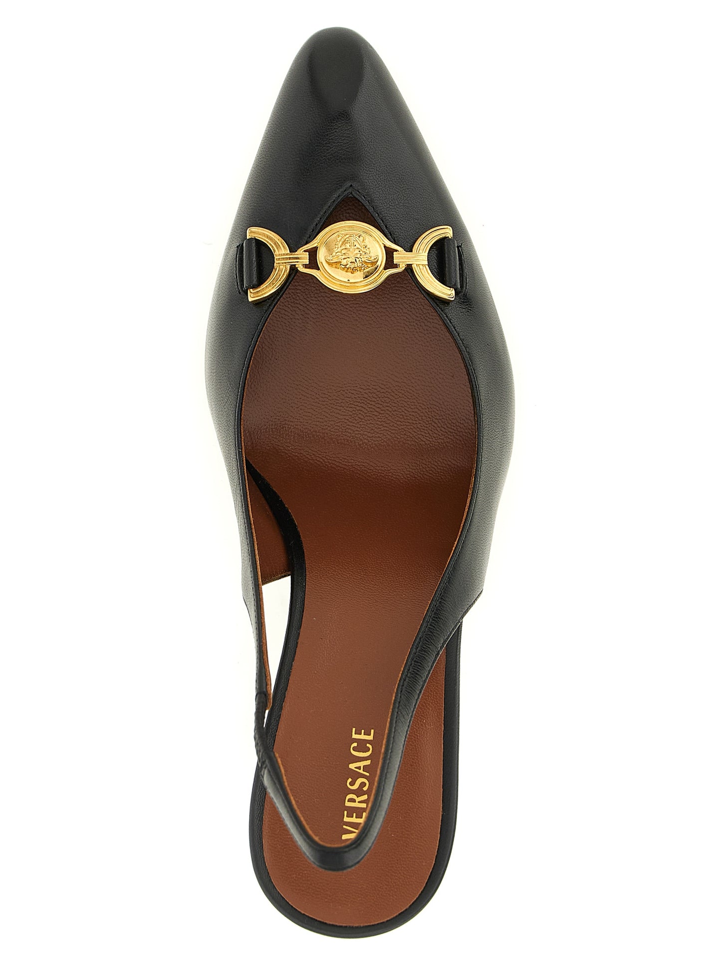 Versace Black Lamb Leather High Heel Pumps