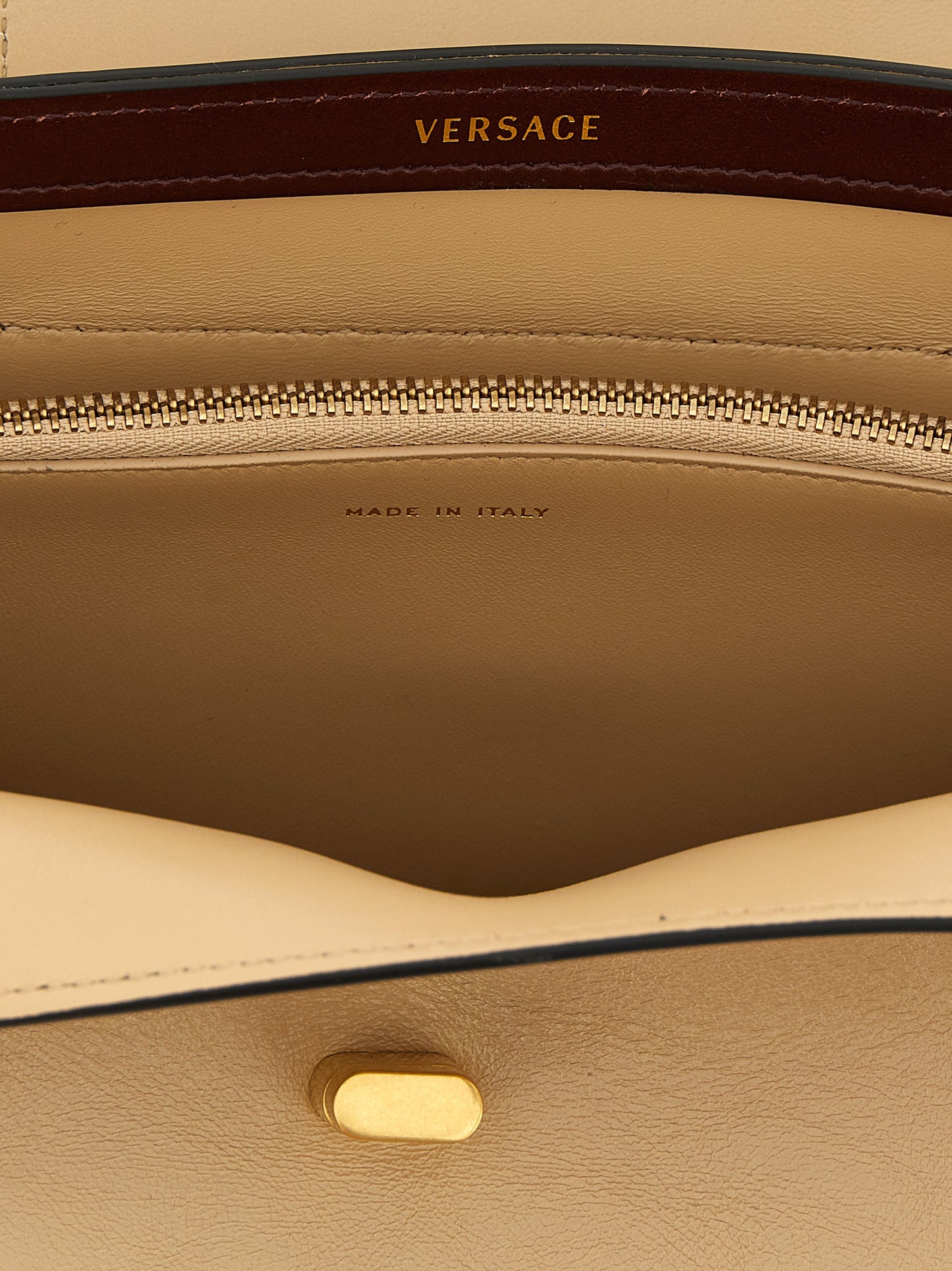 Versace Beige Calfskin Shoulder Bag