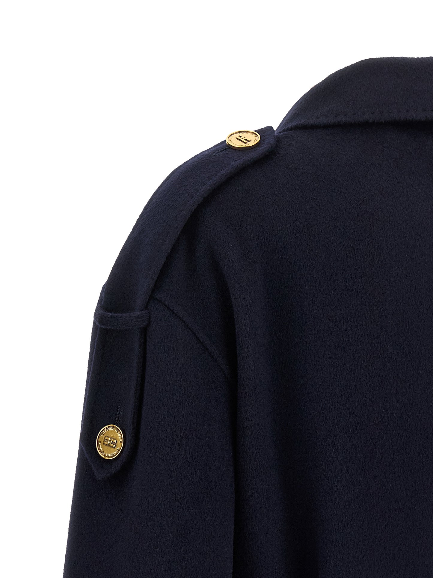 Elisabetta Franchi Blue Wool Coat