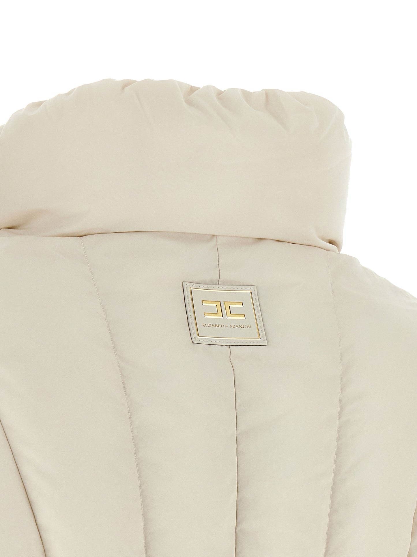 Elisabetta Franchi White Polyester Full-Length Jacket