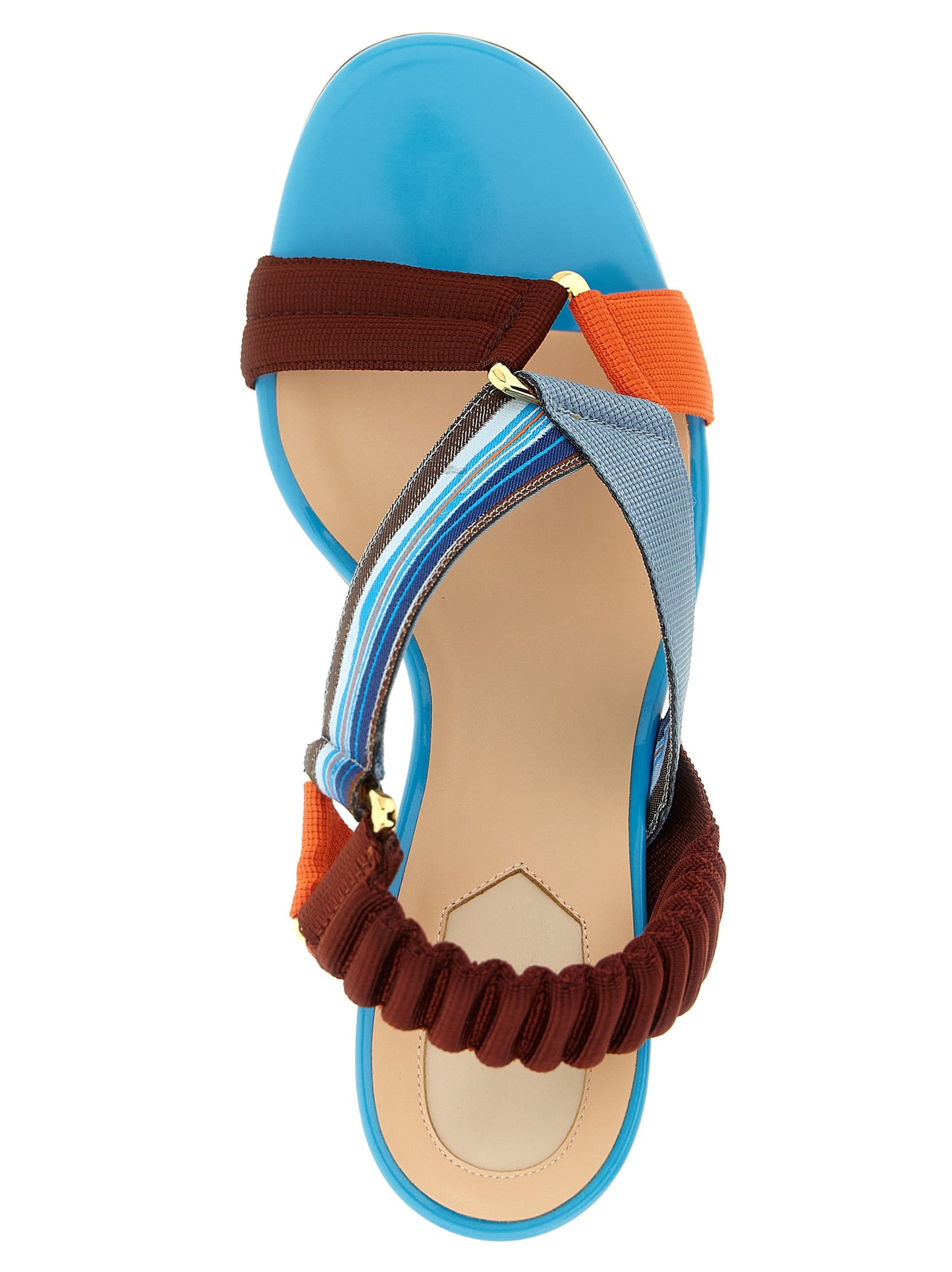 Fendi Multicolor Viscose Strap-On Sandals