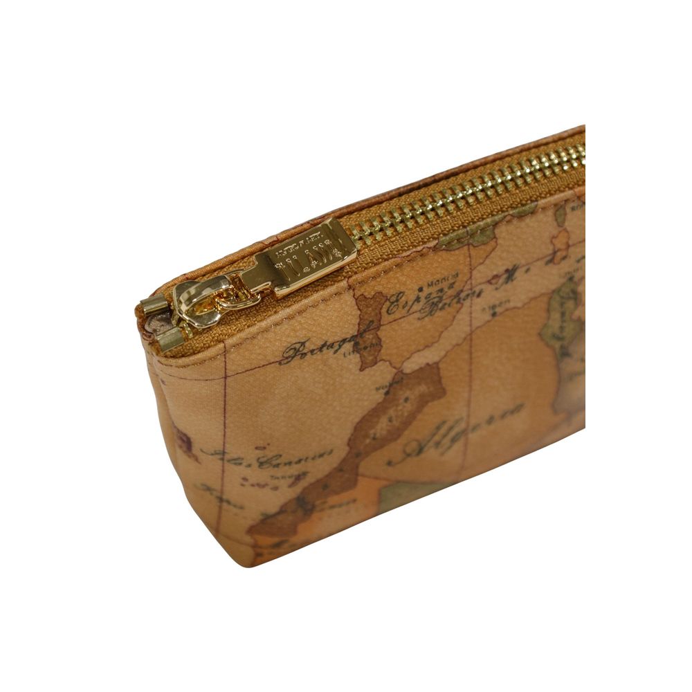 Alviero Martini Prima Classe Beige Cotton Clutch Bag