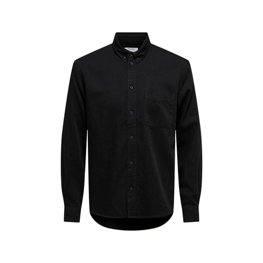 Only & Sons Black Denim Shirt