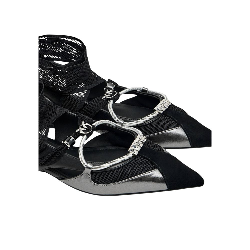 PINKO Black Leather Platform Pumps