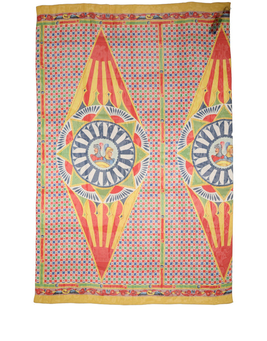 Dolce & Gabbana Multicolor Silk Carretto Print Stole Scarf