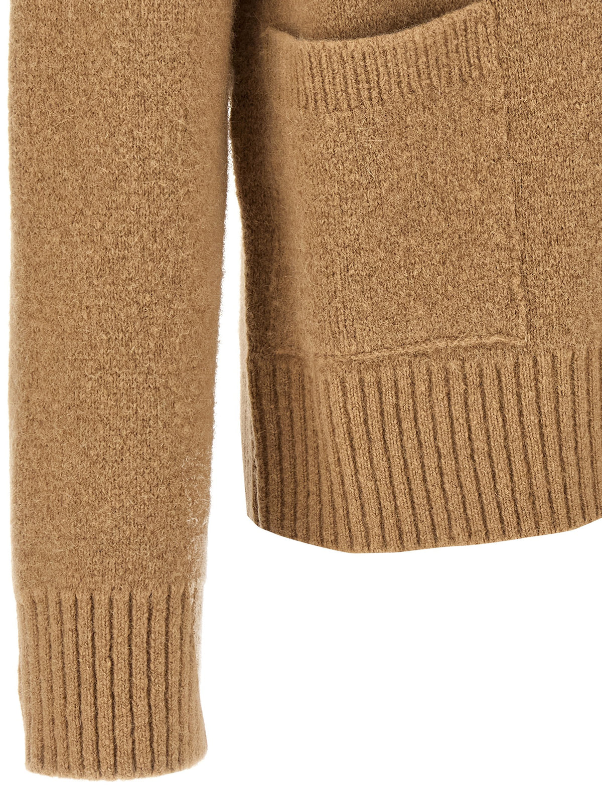 Ami Paris Beige Alpaca Leather Cardigan