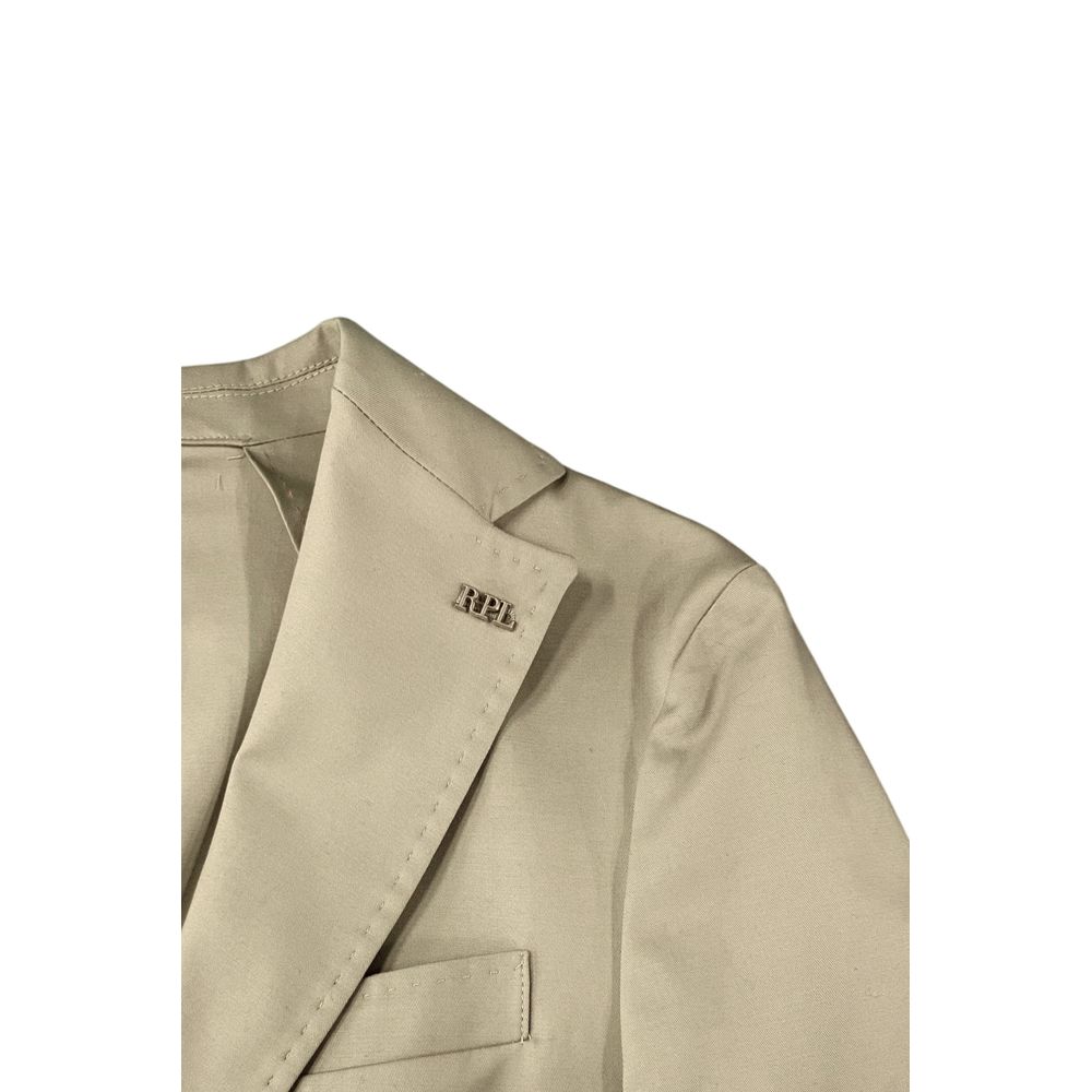 Roberto Pepe Luxury Beige Cotton Men Jacket