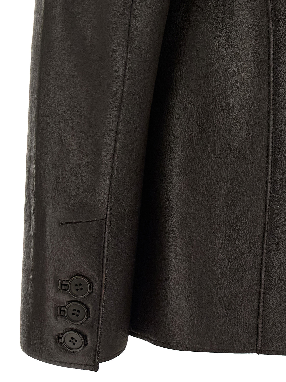 P.A.R.O.S.H. Black Lamb Leather Blazer