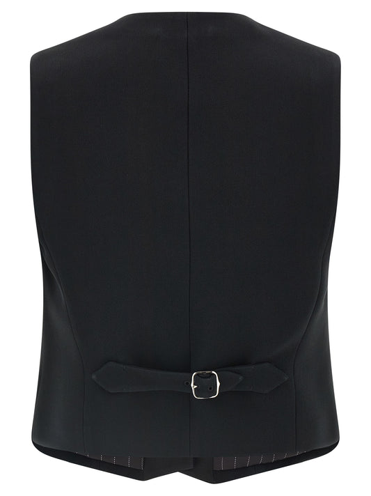 Ermanno Scervino Black Viscose Sleeveless Jacket