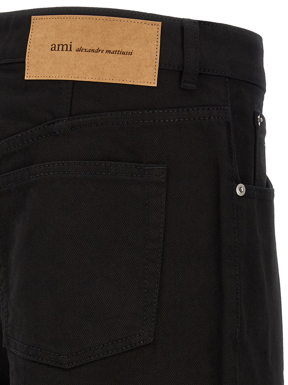 Ami Paris Black Cotton Relaxed Fit Jeans