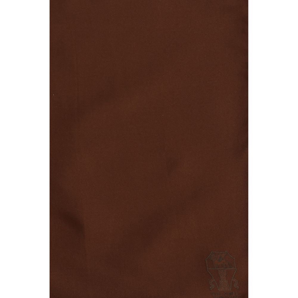Brunello Cucinelli Brown Silk Pocket Square