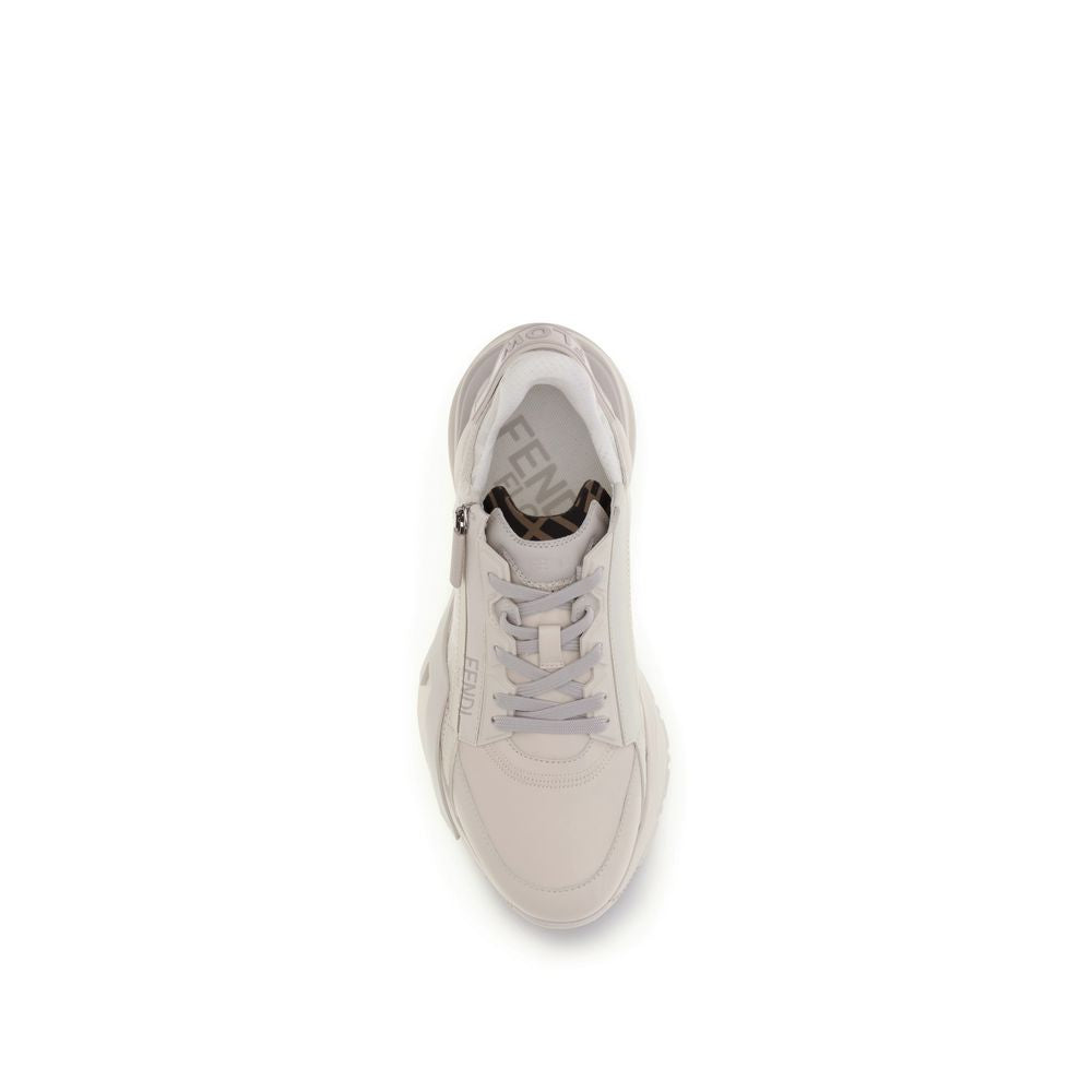 Fendi Beige Calf Leather Bos Taurus Athletic Sneakers