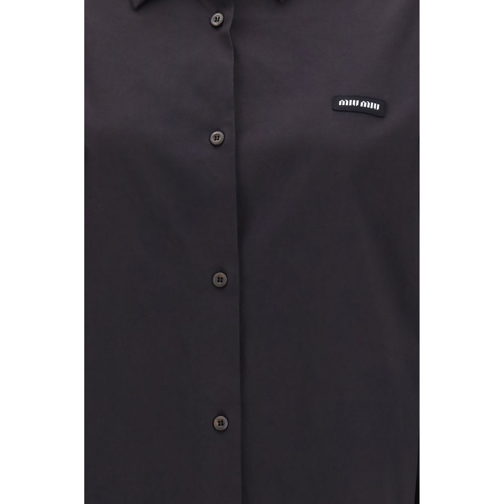 Miu Miu Black Cotton Dress Shirt