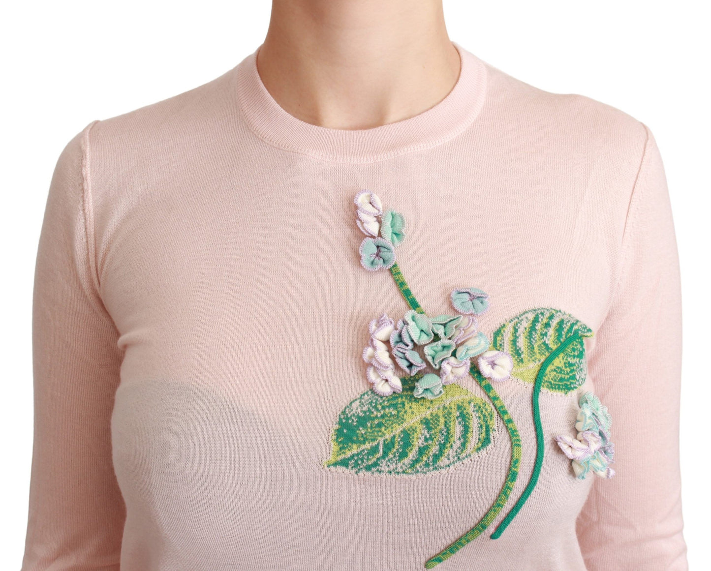 Dolce & Gabbana floral embroidered silk-blend sweater