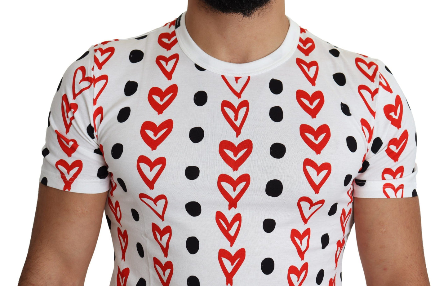 Dolce & Gabbana Chic white cotton T-shirt with heart print