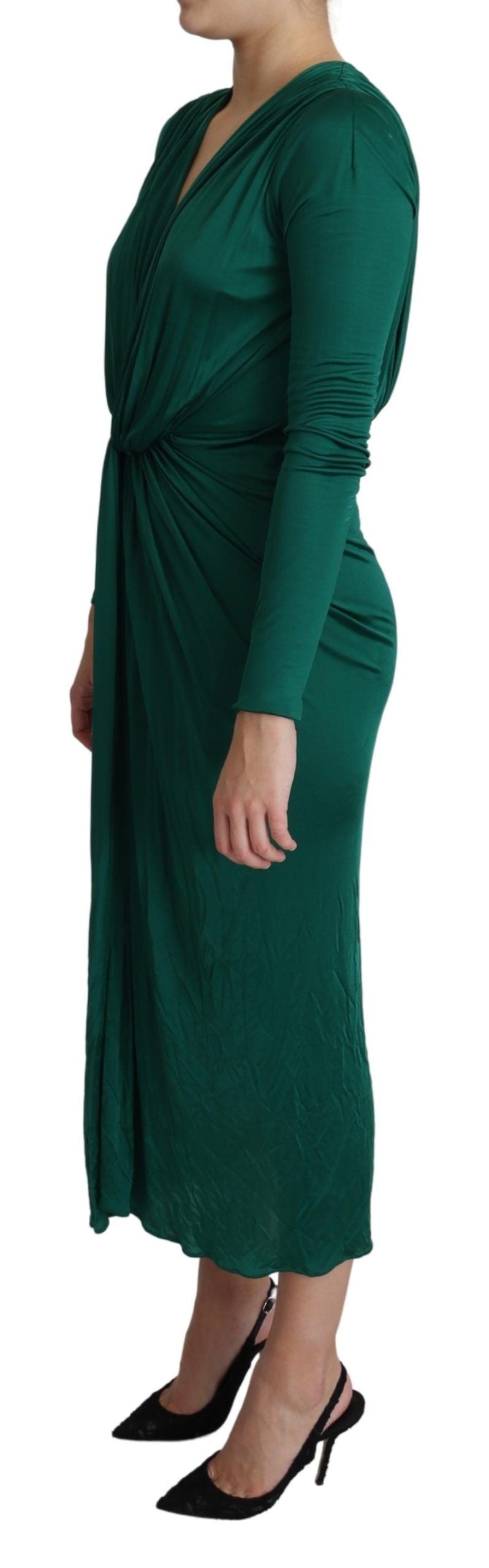 Dolce & Gabbana Emerald Green Elegance Bodycon Midi-mekko