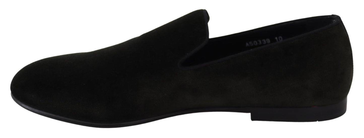Dolce & Gabbana Elegant loafers in green velvet