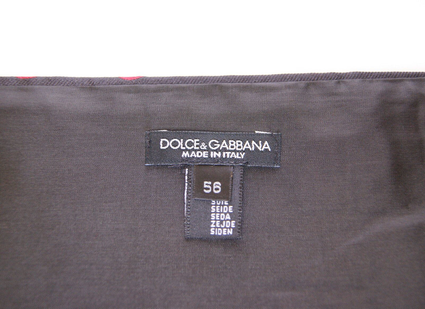 Dolce & Gabbana Hieno cummerbund mustaa silkkiä punaisilla pilkuilla