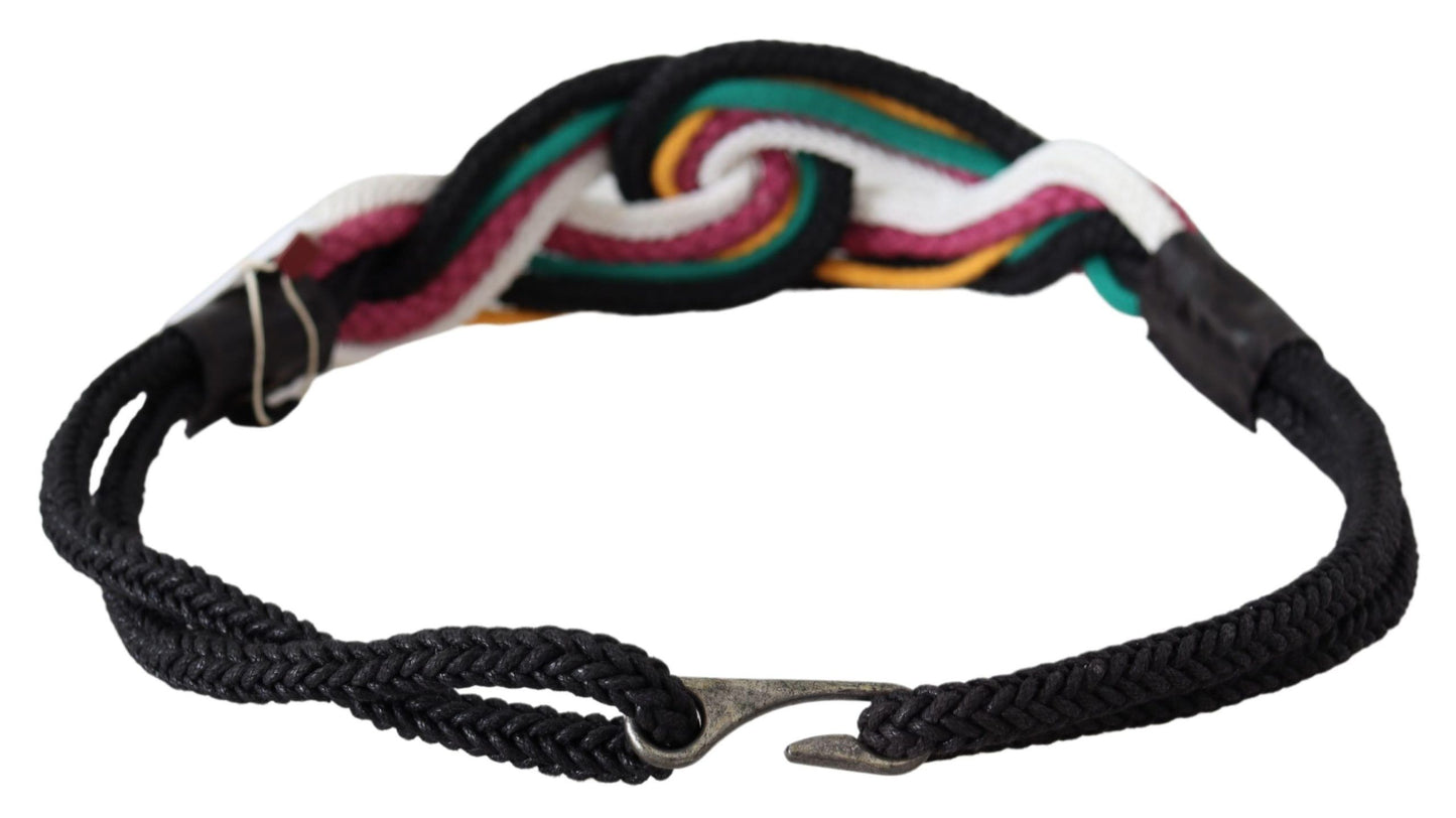 Costume National Chic Multicolor Belt Made of Twisted Ropes