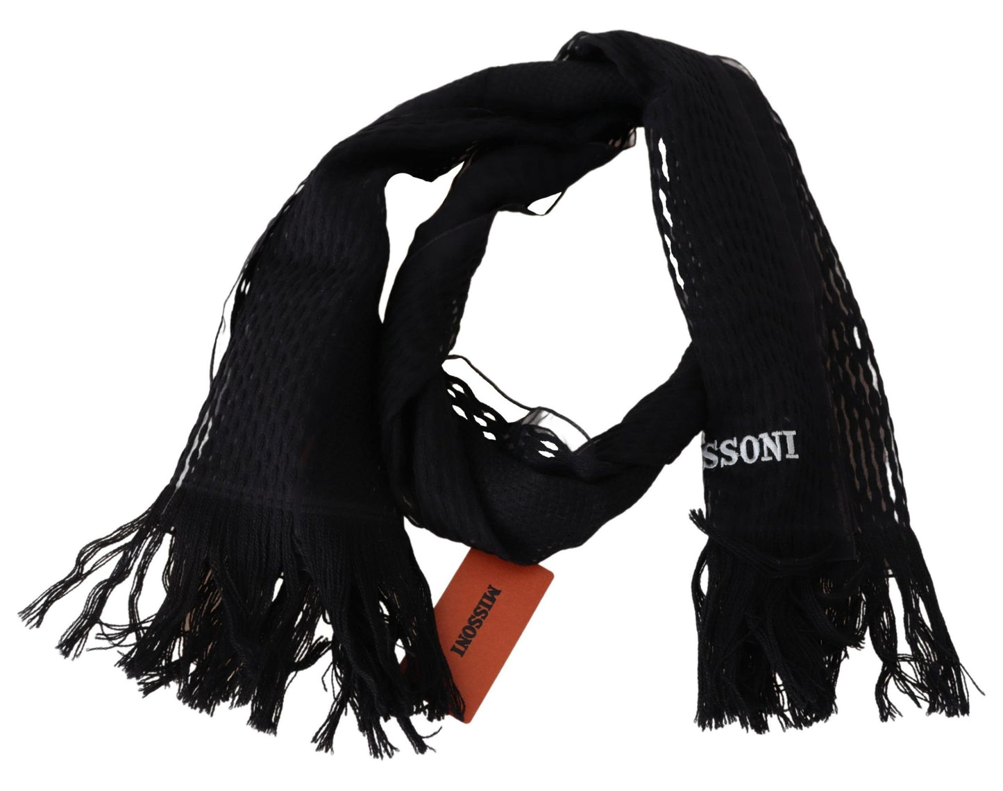 Missoni Elegant Wool and Silk Scarf Unisex Black