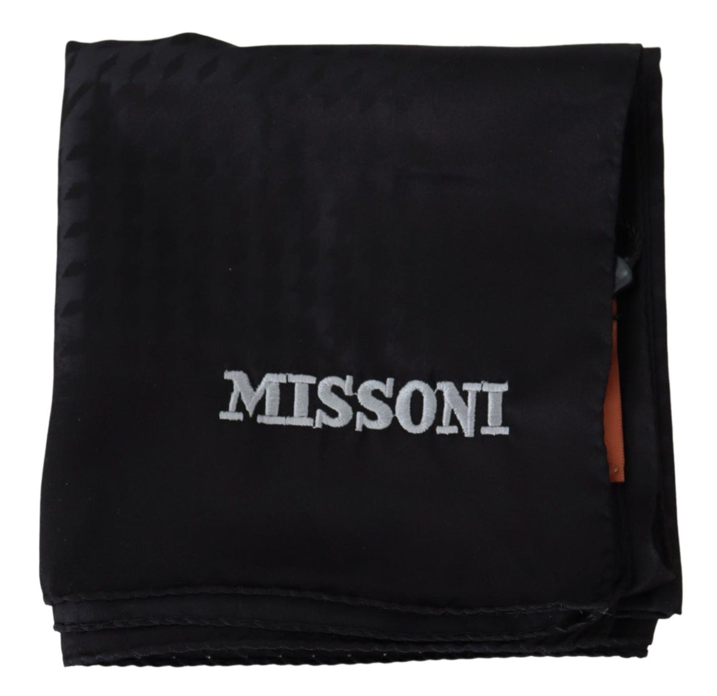 Missoni Elegant black wool scarf with embroidered logo