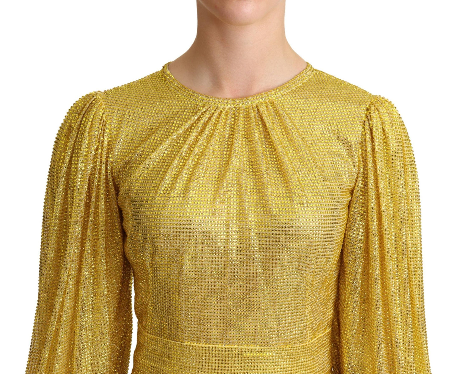 Dolce & Gabbana crystal-embellished pleated maxi dress