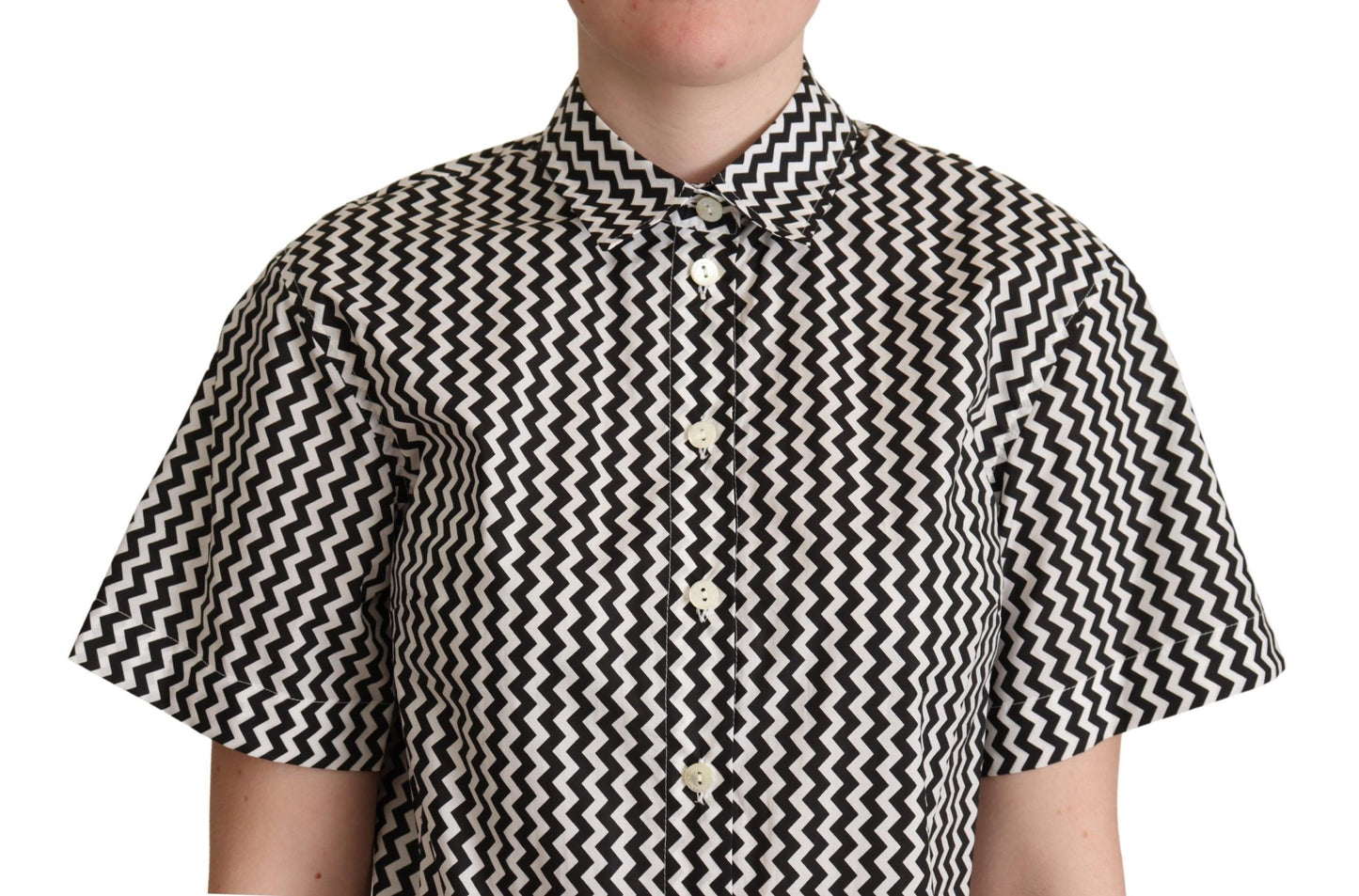 Dolce & Gabbana Zigzag Elegance Cotton Polo Shirt