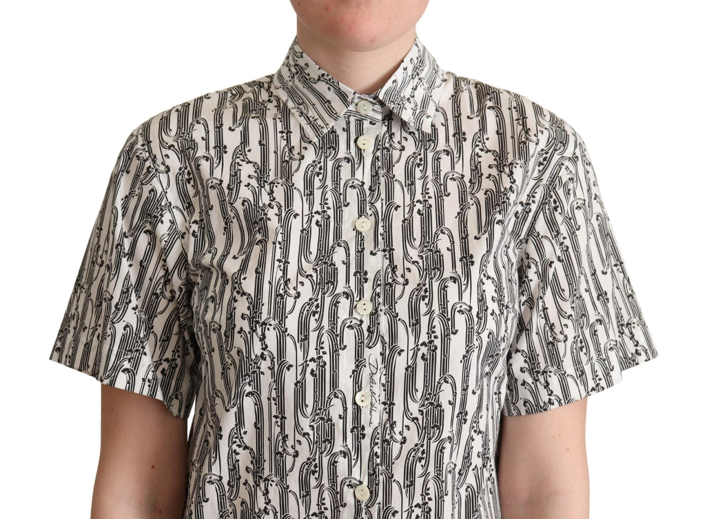 Dolce & Gabbana Tyylikäs puuvillainen poolopaita, jossa kukkakuvio