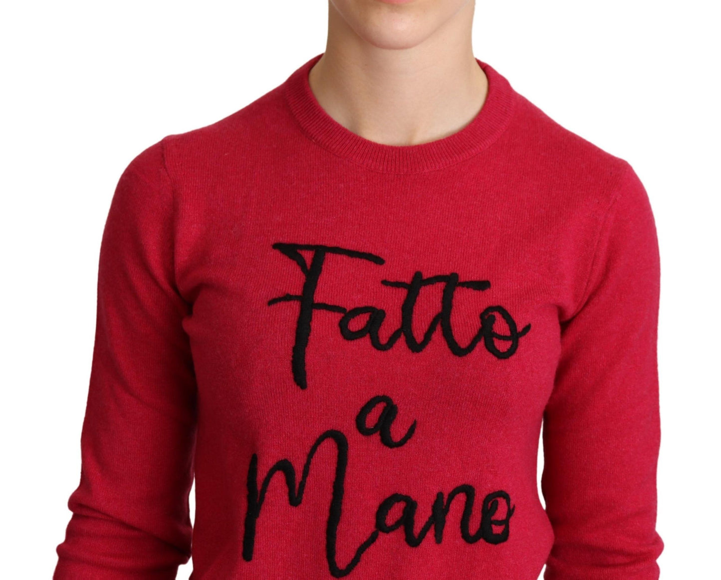 Dolce & Gabbana Chic vaaleanpunainen kashmirsekoiteinen pyöreäpääntiepusero